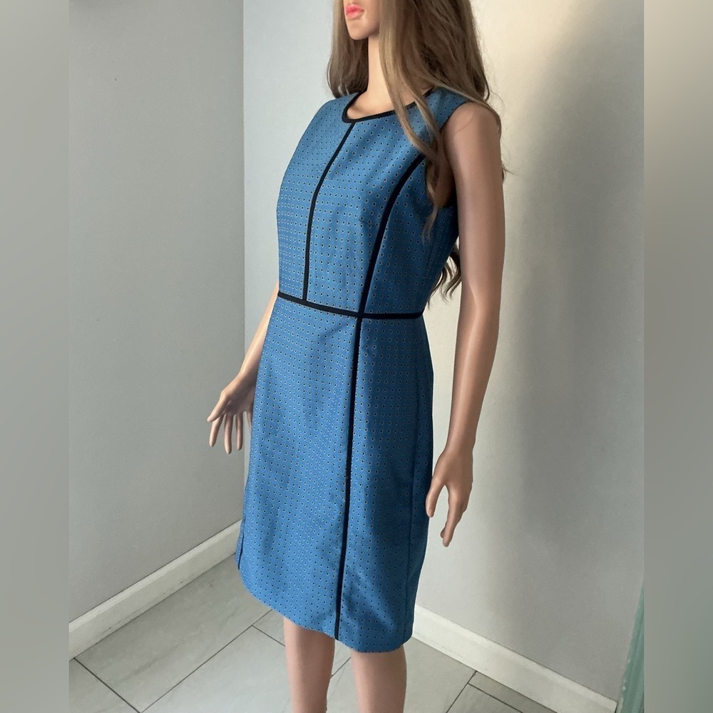 J. Crew Blue Mini Dress with Black Trim - Picture 5 of 14
